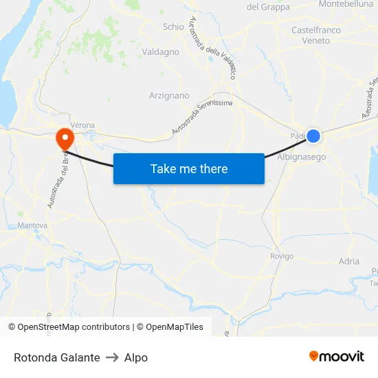 Galante Roundabout to Alpo map