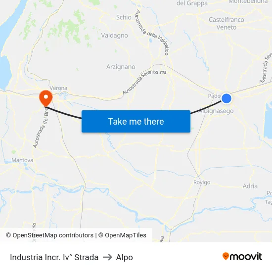 Industria Incr. Iv° Strada to Alpo map