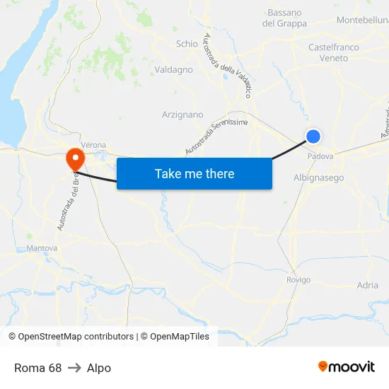 Roma 68 to Alpo map