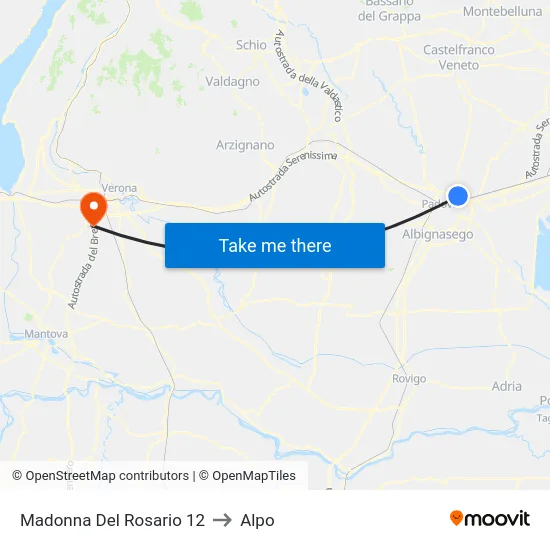 Madonna Del Rosario 12 to Alpo map