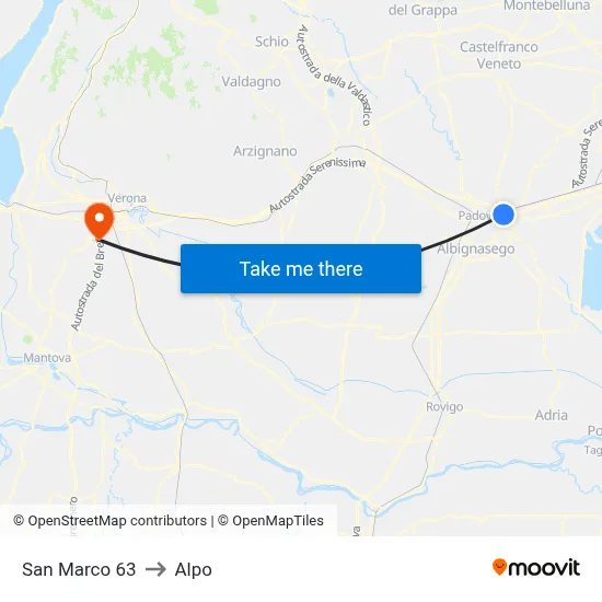 San Marco 63 to Alpo map