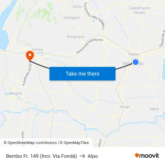 Bembo Fr. 149  (Incr. Via Fondà) to Alpo map