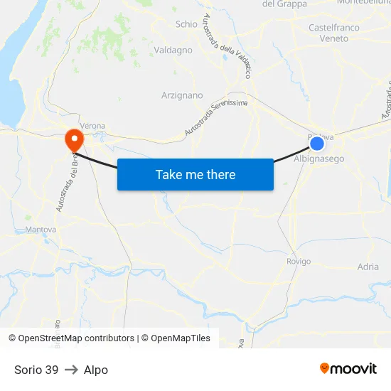 Sorio 39 to Alpo map