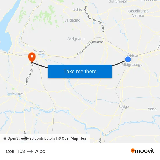 Colli 108 to Alpo map