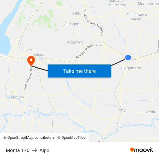 Monta 176 to Alpo map