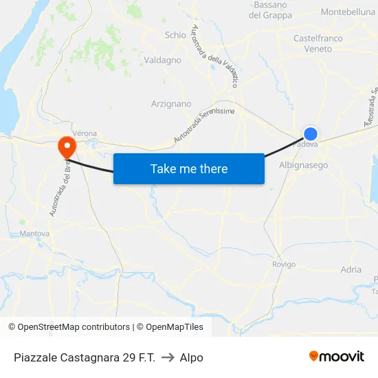 Castagnara Square 29 to Alpo map