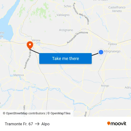 Tramonte Fr. 67 to Alpo map