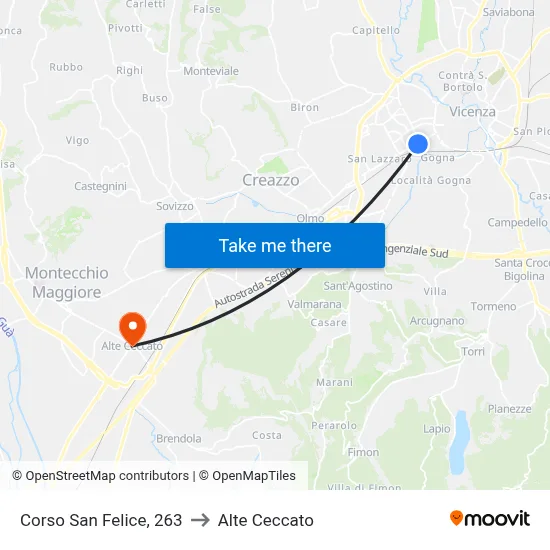 San Felice Avenue, 263 to Alte Ceccato map