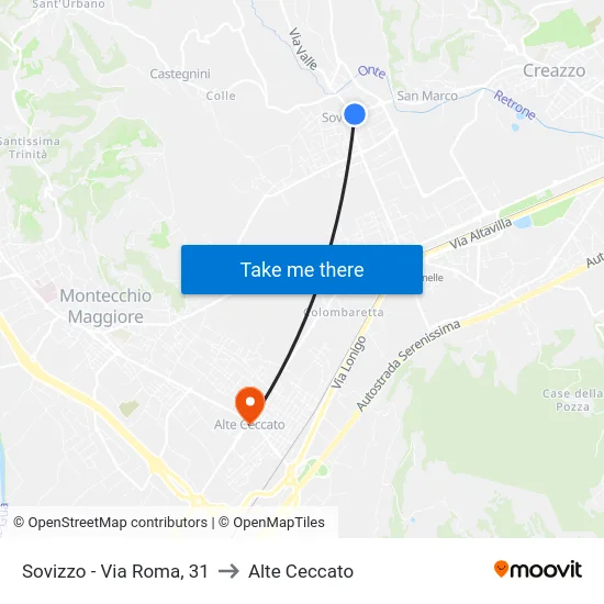 Sovizzo - Via Roma, 31 to Alte Ceccato map
