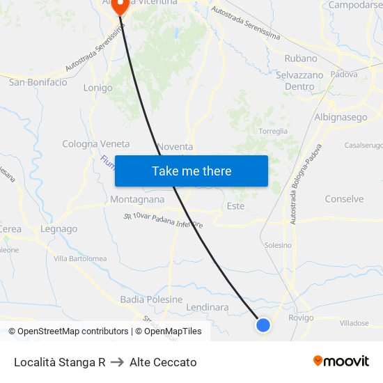 Località Stanga R to Alte Ceccato map
