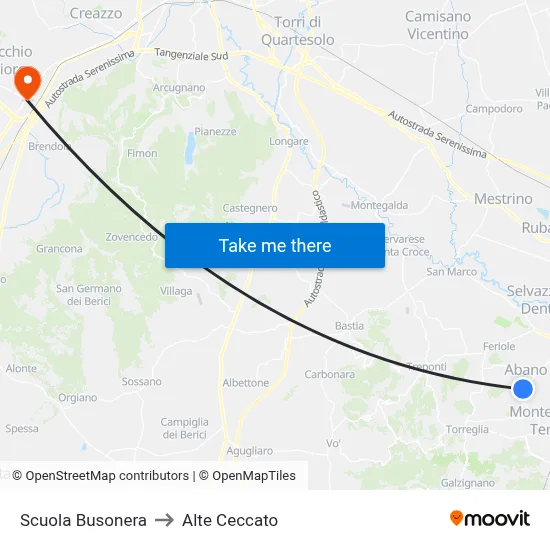 Busonera School to Alte Ceccato map