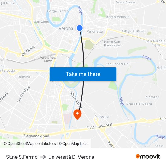 St.ne S.Fermo to Università Di Verona map