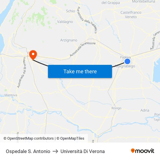 Ospedale S. Antonio to Università Di Verona map