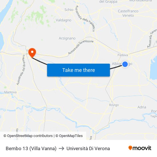 Bembo 13 (Villa Vanna) to Università Di Verona map