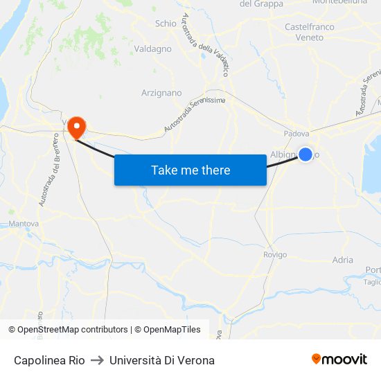 Capolinea Rio to Università Di Verona map