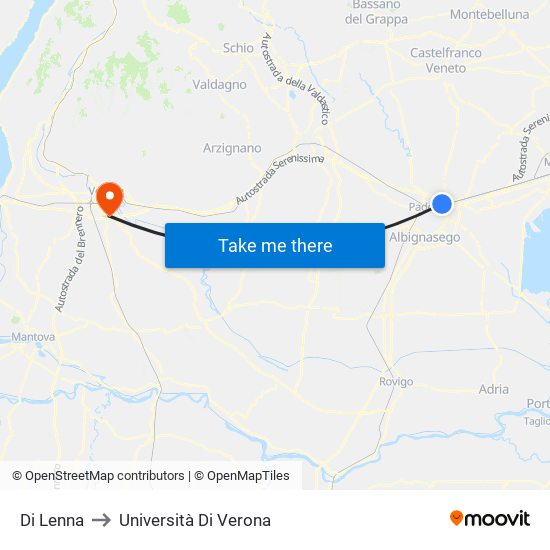 Di Lenna to Università Di Verona map
