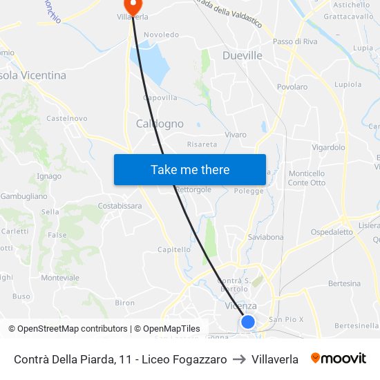 Contrà Della Piarda, 11 - Liceo Fogazzaro to Villaverla map