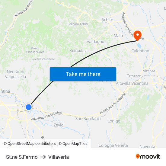 St.ne S.Fermo to Villaverla map