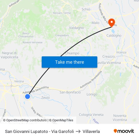San Giovanni Lupatoto - Via Garofoli to Villaverla map