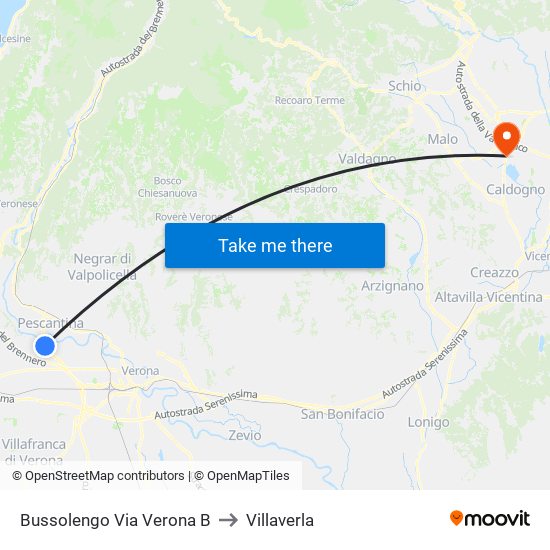 Bussolengo Via Verona B to Villaverla map