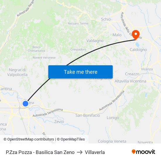 P.Zza Pozza - Basilica San Zeno to Villaverla map