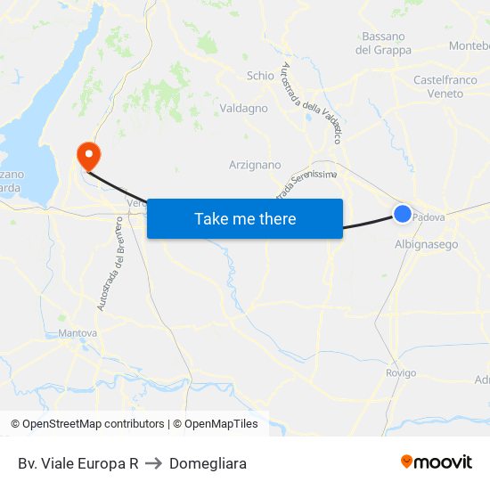 Bv. Viale Europa R to Domegliara map