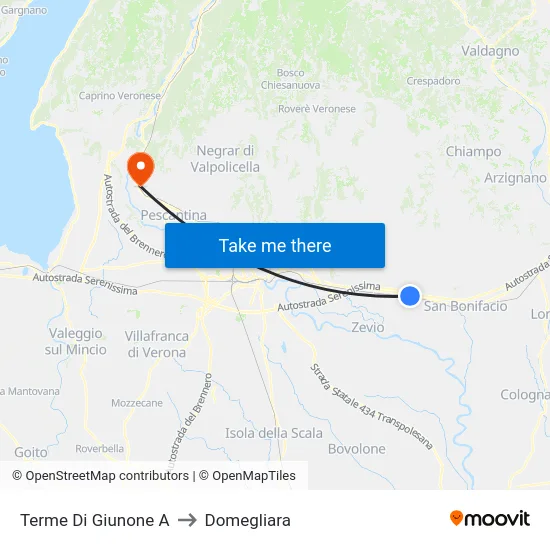 Terme Di Giunone A to Domegliara map