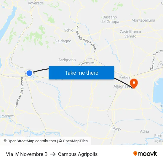 November 4th Street B to Agripolis Campus map