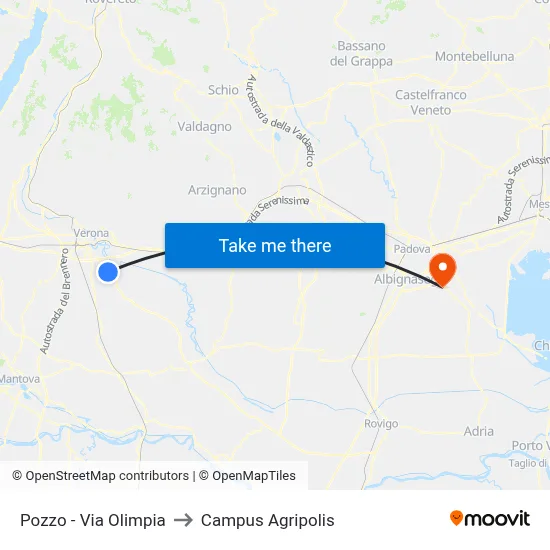 Pozzo - Olympic Street to Agripolis Campus map