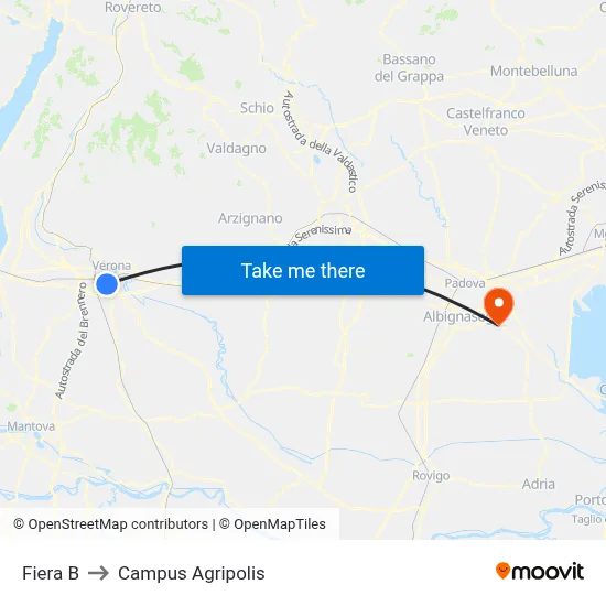Fair B to Agripolis Campus map