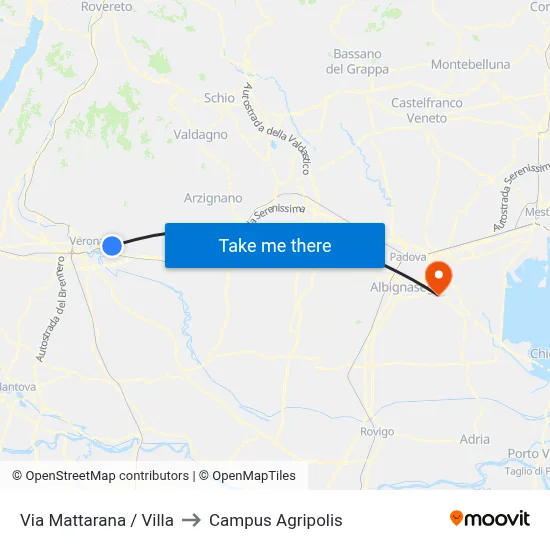 Mattarana Street / Villa to Agripolis Campus map