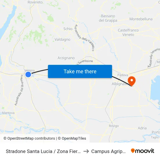 Santa Lucia Road / Fair Zone B to Agripolis Campus map