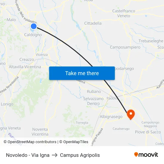 Novoledo - Igna Street to Agripolis Campus map