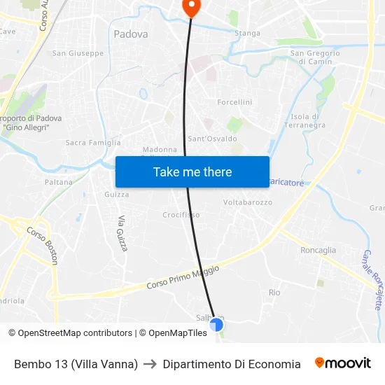 Bembo 13 (Villa Vanna) to Department of Economics map
