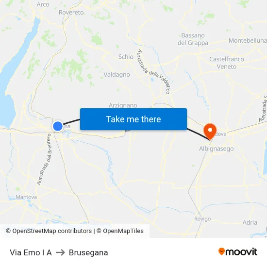 Emo Street I A to Brusegana map