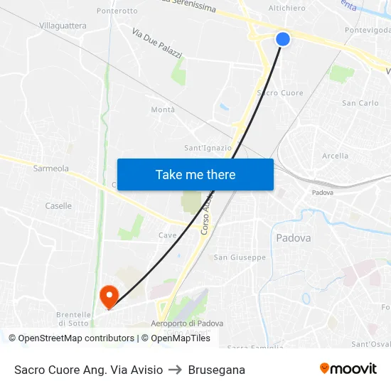 Sacred Heart Corner Via Avisio to Brusegana map