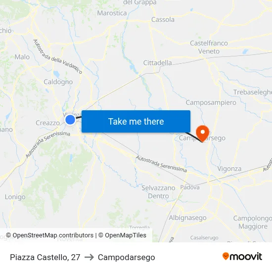 Castle Square, 27 to Campodarsego map