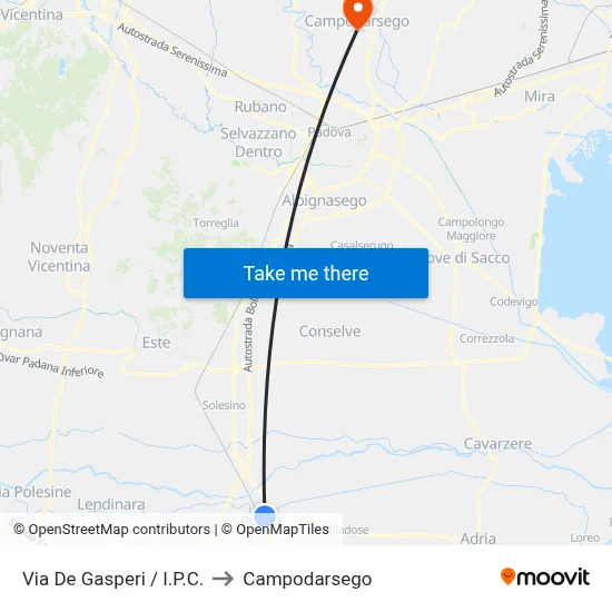 Via De Gasperi / IPC to Campodarsego map
