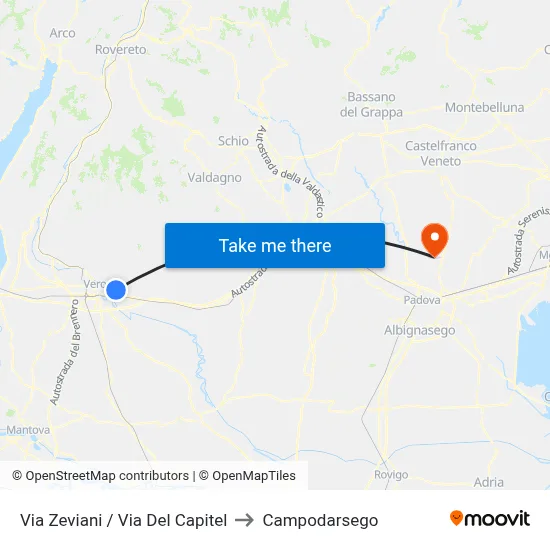 Zeviani Street / Capitel Street to Campodarsego map