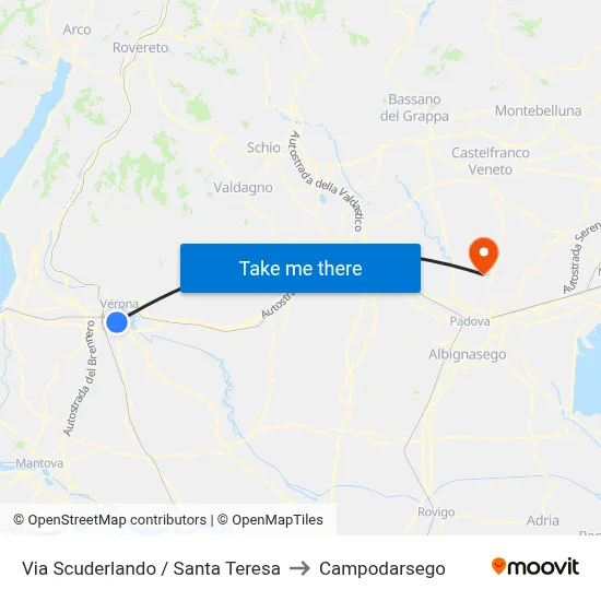 Scuderlando Street / Santa Teresa to Campodarsego map