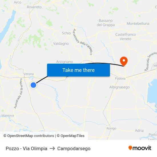 Pozzo - Olympic Street to Campodarsego map