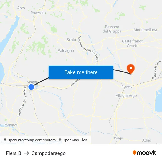 Fair B to Campodarsego map