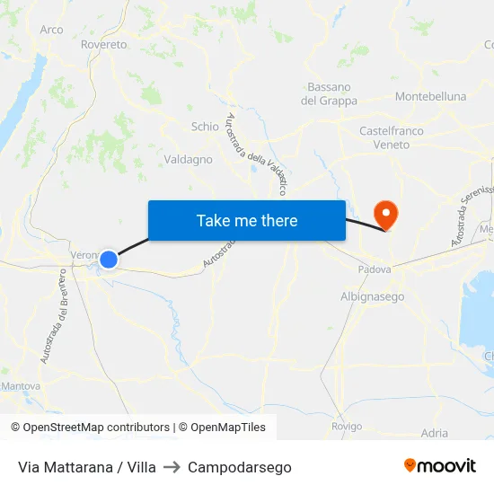 Mattarana Street / Villa to Campodarsego map