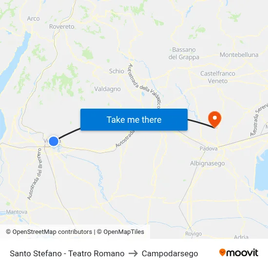 Santo Stefano - Roman Theater to Campodarsego map