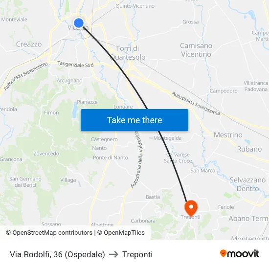 Rodolfi Street, 36 (Hospital) to Three Bridges map