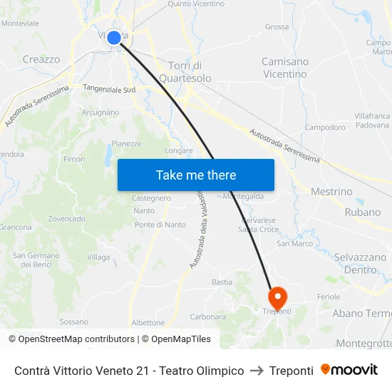 Contra Vittorio Veneto 21 - Olympic Theater to Three Bridges map