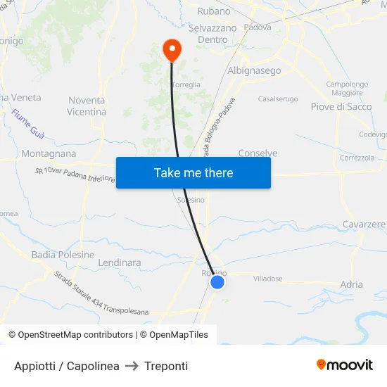 Appiotti / Terminal to Three Bridges map