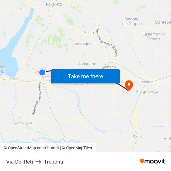 Reti Street to Three Bridges map