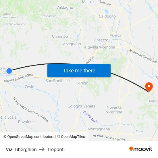 Via Tiberghien to Three Bridges map