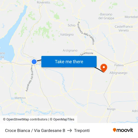 White Cross / Gardesane St B to Three Bridges map